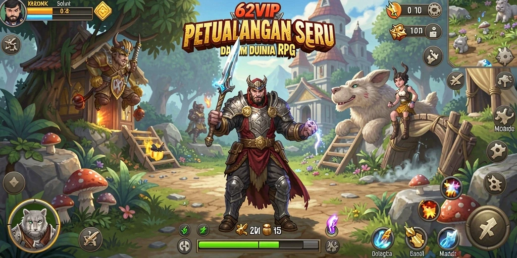Screenshot dari gameplay menarik 62VIP yang menunjukkan aksi pertarungan RPG.