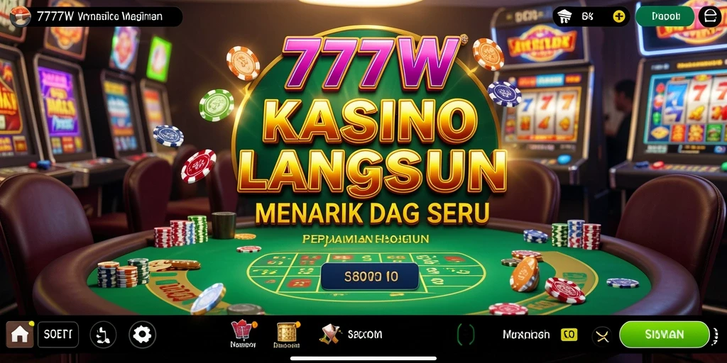 Tangkapan layar menunjukkan dealer profesional di 7777W saat bermain kasino langsung.