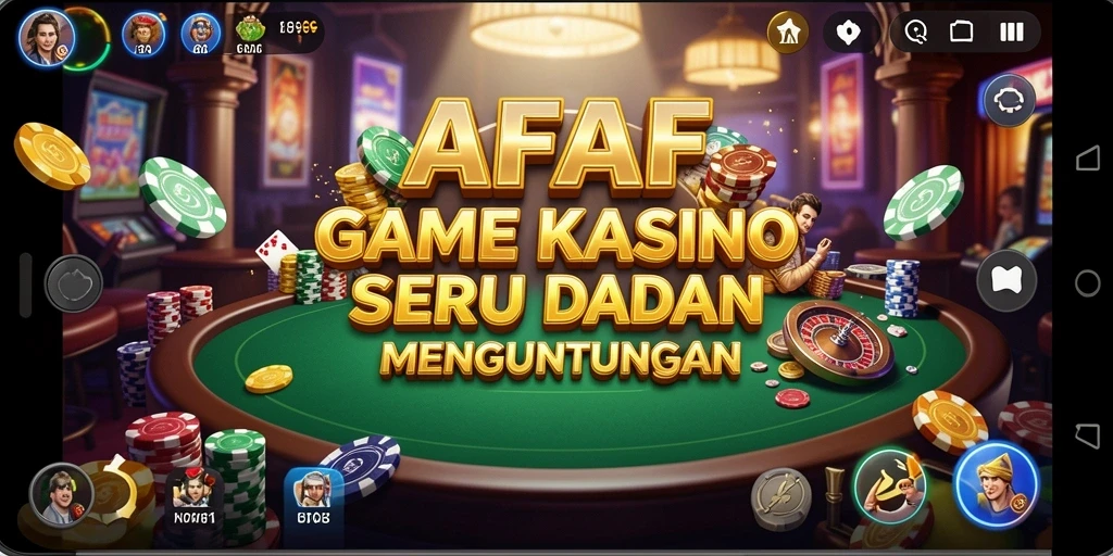 Tampilan gameplay AFAF dengan suasana Kasino yang menggembirakan.