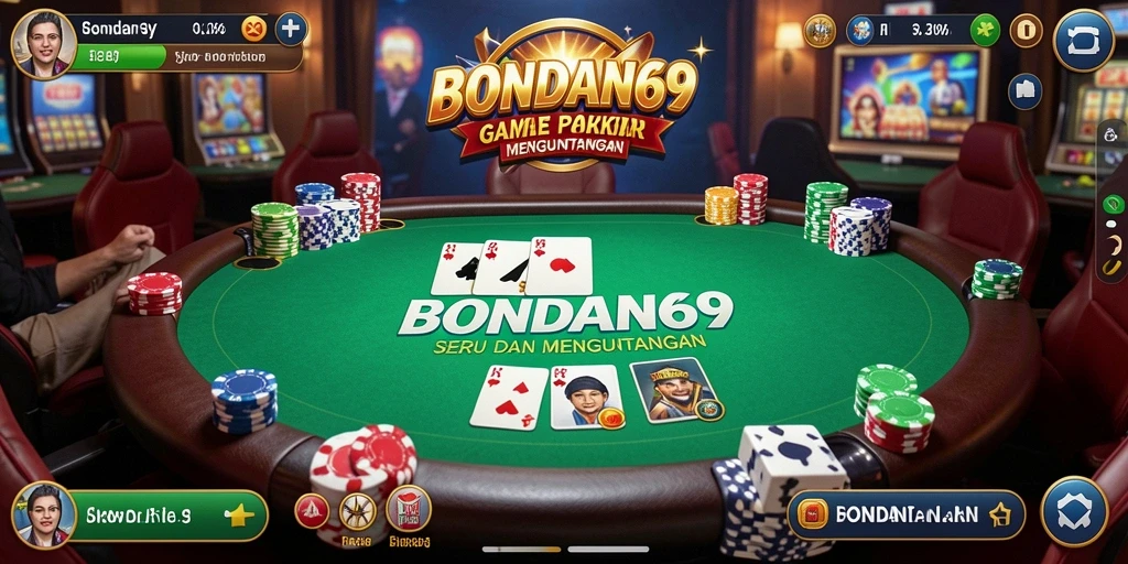 Tampilan menarik dari gameplay BONDAN69 dengan suasana poker yang nyata.