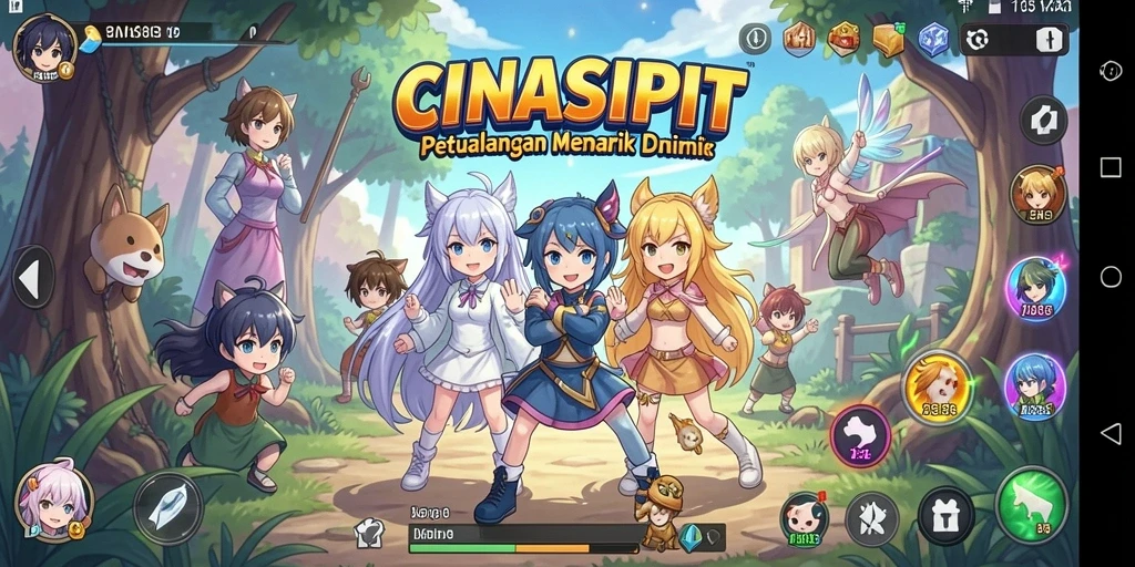 Screenshot utama CINASIPIT menampilkan aksi seru dalam pertarungan karakter Anime.