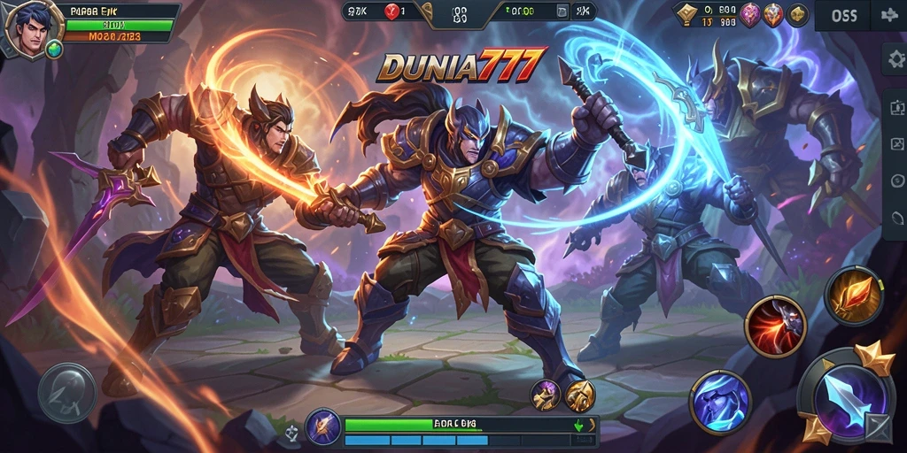 Gameplay MOBA seru dan mendebarkan di DUNIA777.
