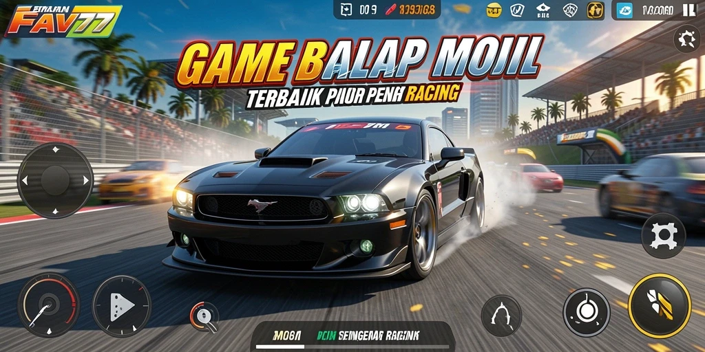 Tampilan menarik dari gameplay FAV77 yang menampilkan aksi balap mobil.