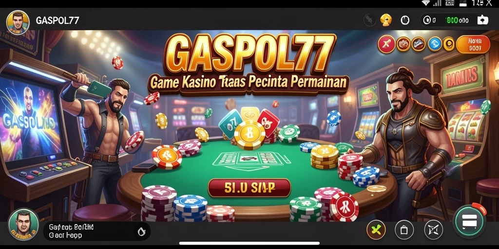 Tampilan gameplay GASPOL77 dengan suasana Kasino yang nyata.