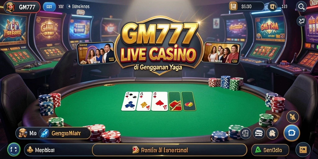 Tampilan gameplay langsung yang mendebarkan dari GM777 dengan dealer profesional.