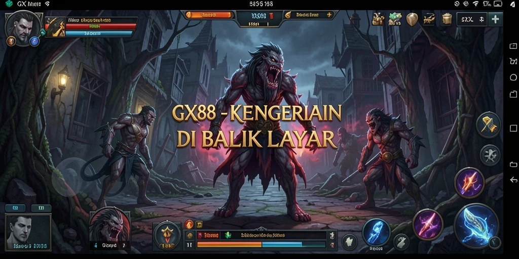 Tampilan gameplay menegangkan dari GX88, di mana kegelapan mengancam.