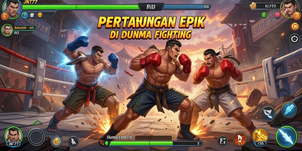 Tampilan aksi pertarungan mendebarkan di dalam game JNT777.