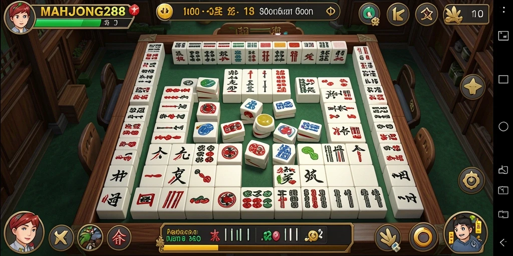 Screenshot gameplay <strong>MAHJONG288</strong> menampilkan momen mencocokkan ubin.