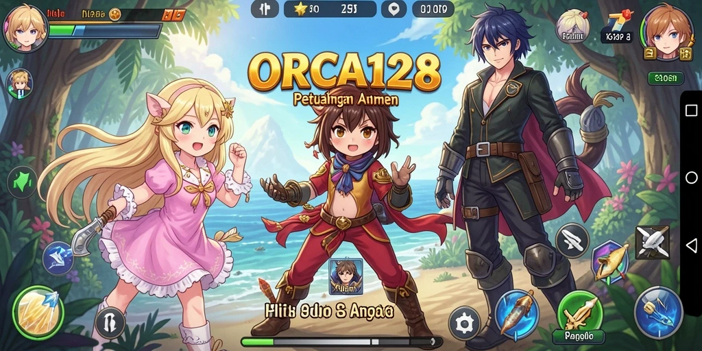 Tampilan gameplay yang menakjubkan dari ORCA128 dengan karakter anime yang menawan.