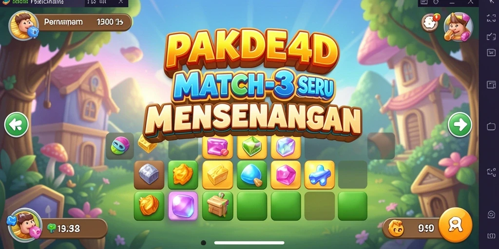 Tampilan gameplay PAKDE4D yang menampilkan aksi mencocokkan buah.