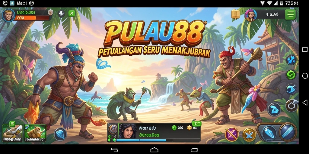 Tampilan gameplay menakjubkan dengan petualangan seru di pulau.
