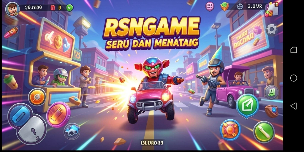 Tampilan gameplay RSNGAME yang penuh aksi dan tantangan Arcade.