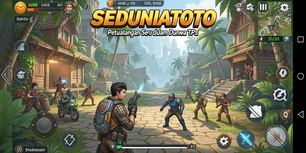 Tampilan gameplay seru dalam SEDUNIATOTO, adu strategi dan pertempuran.