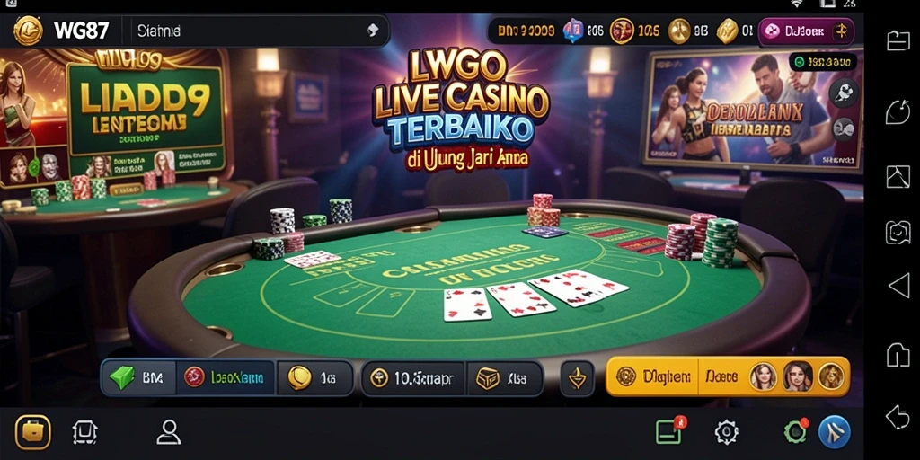 Screenshot utama WG87 menampilkan gameplay Live Casino yang nyata dan interaktif.