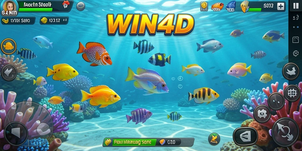 Tangkapan layar gameplay menembak ikan yang mendebarkan di WIN4D.
