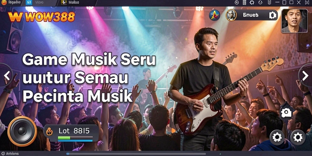 Tampilan seru dari gameplay WOW388 yang menampilkan tantangan musik.